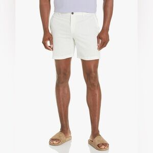 Club Monaco Men's Crisp White Flat Front Shorts